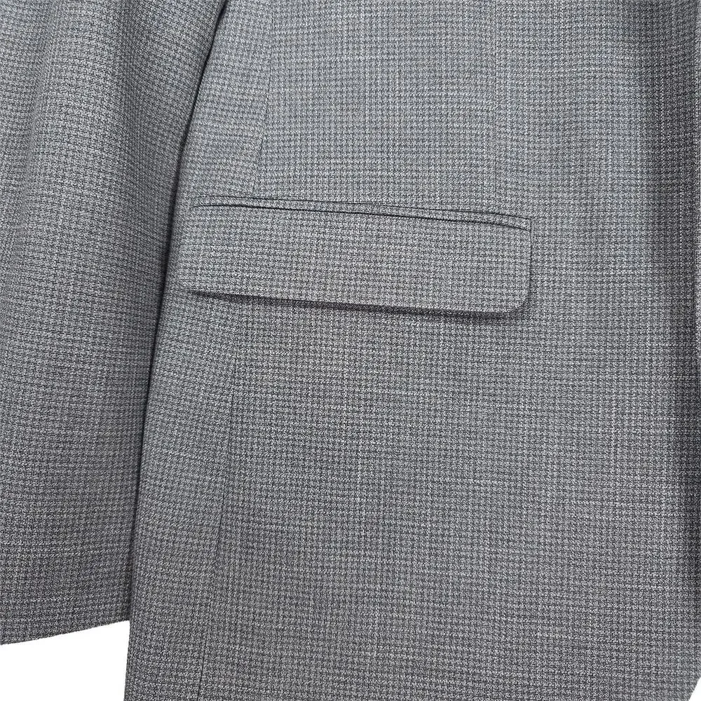 Bar III Mens Slim Fit Sport Coat Blazer 38R Grey Micro Check Stretch NWT